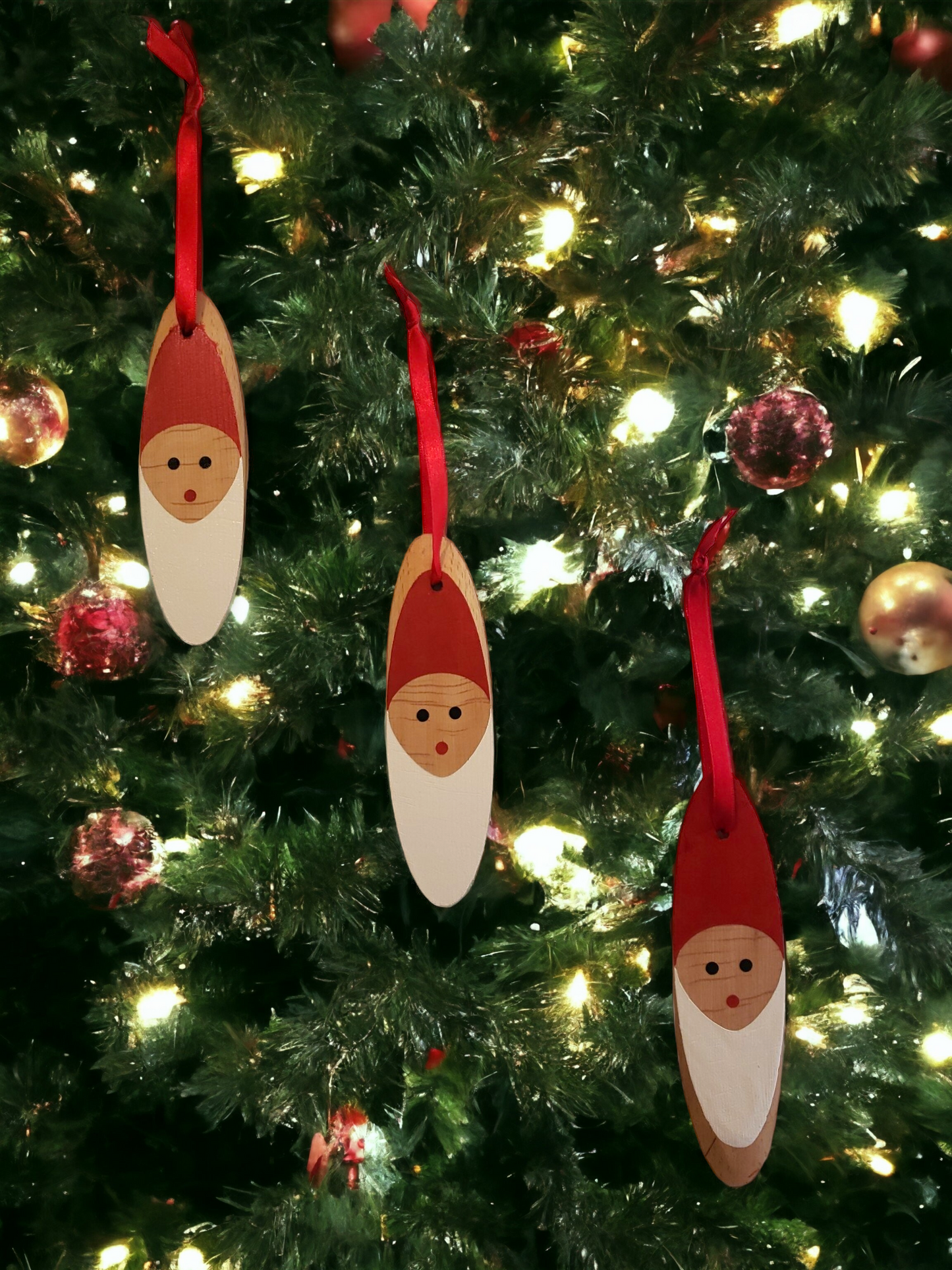 Wooden Christmas tree hanger (Santa Claus head)