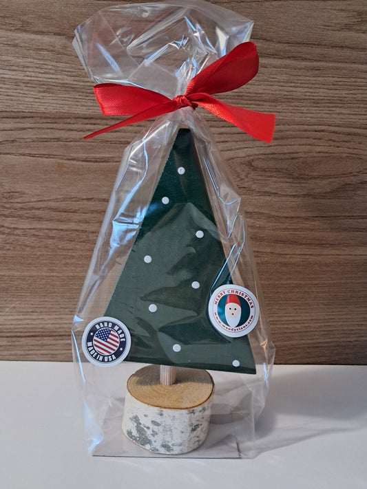 Small wooden Christmas tree, hand-painted in Maine