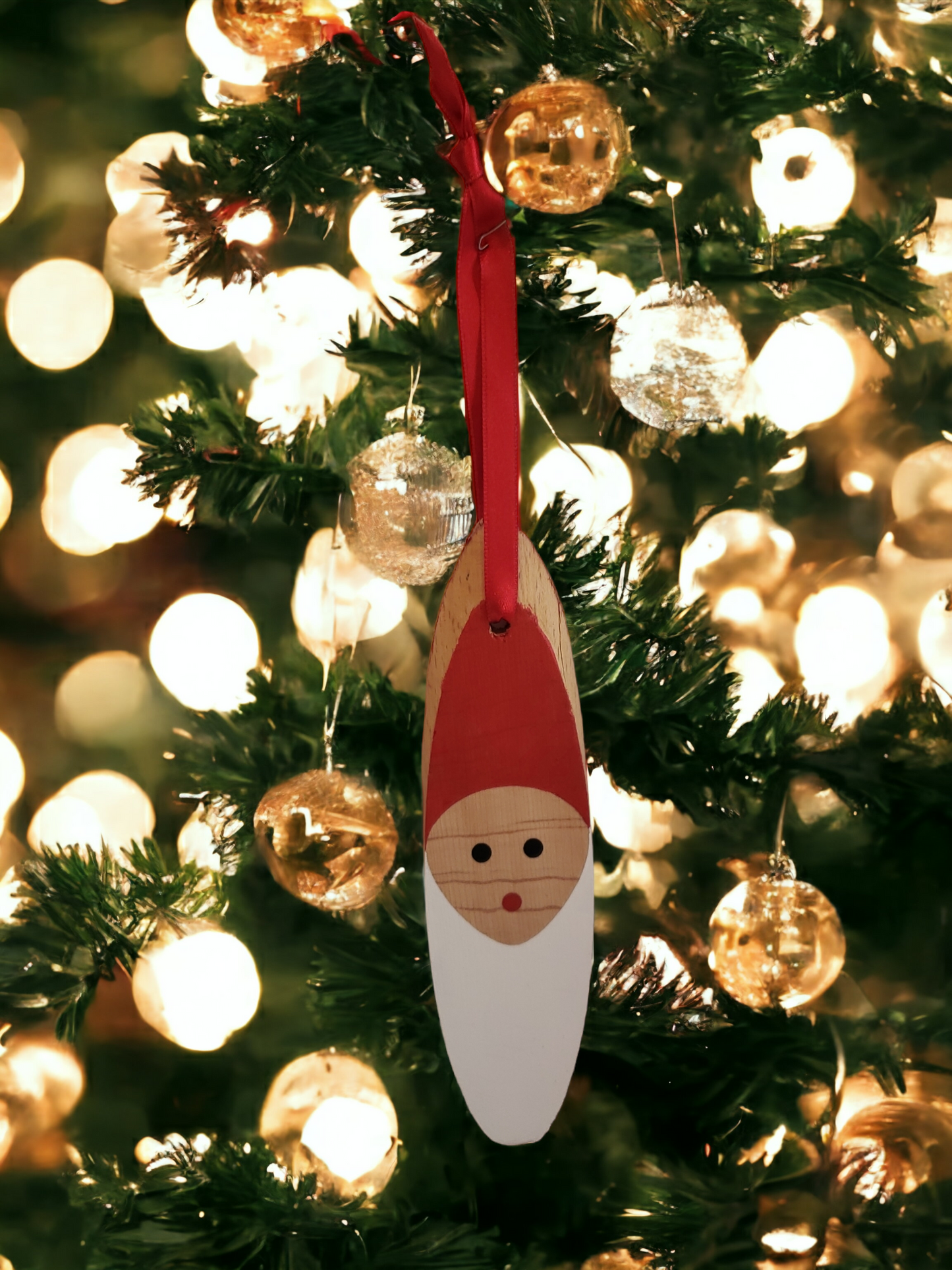 Wooden Christmas tree hanger (Santa Claus head)