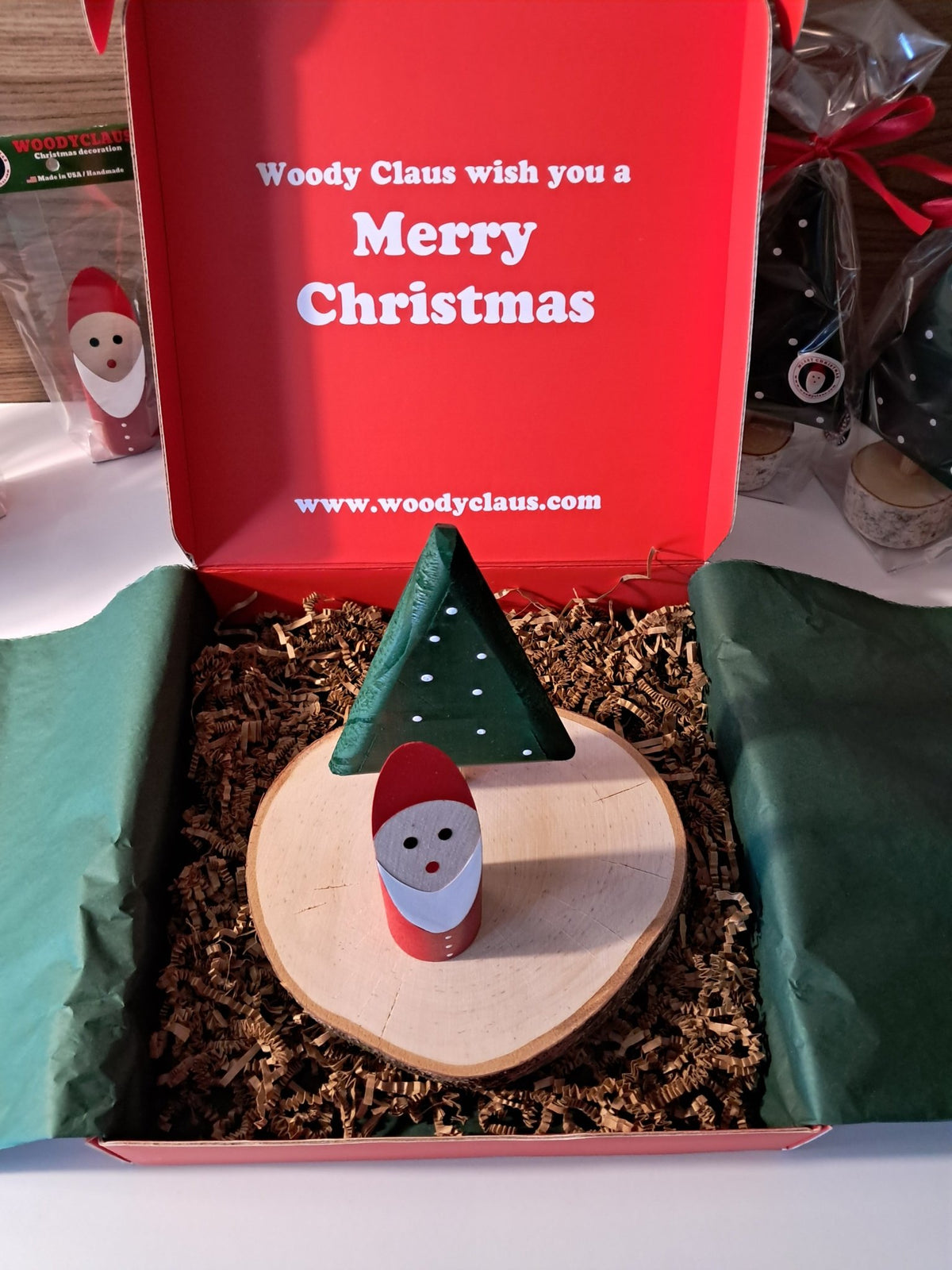 Wooden Christmas gift set, handmade holiday decoration