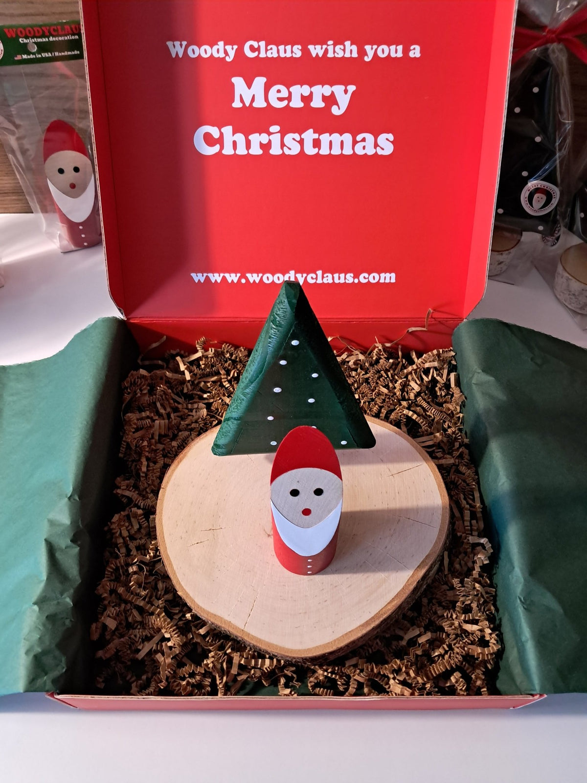 Wooden Christmas gift set, handmade holiday decoration