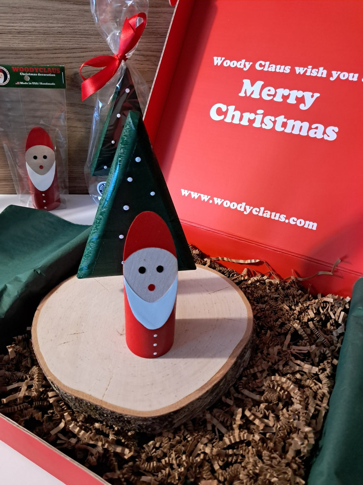 Wooden Christmas gift set, handmade holiday decoration