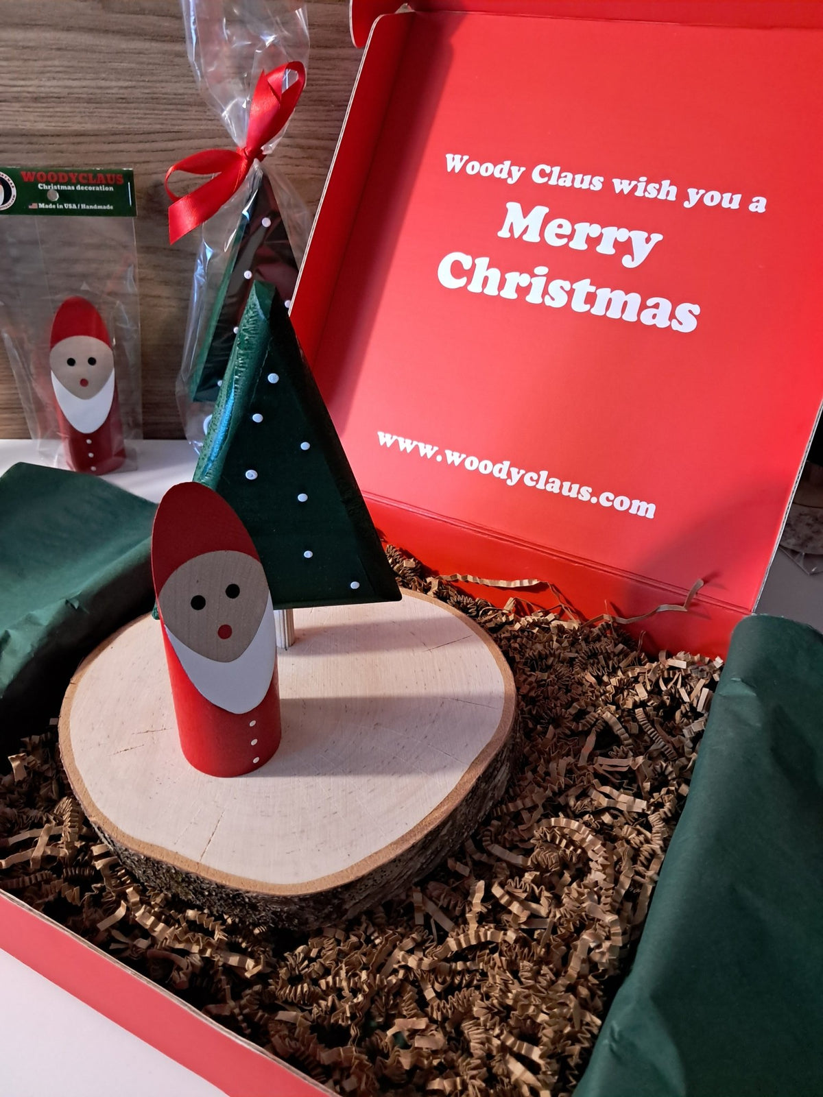 Wooden Christmas gift set, handmade holiday decoration
