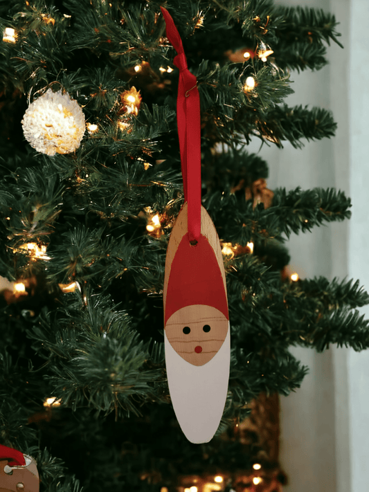Wooden Christmas tree hanger, Santa Claus head ornament